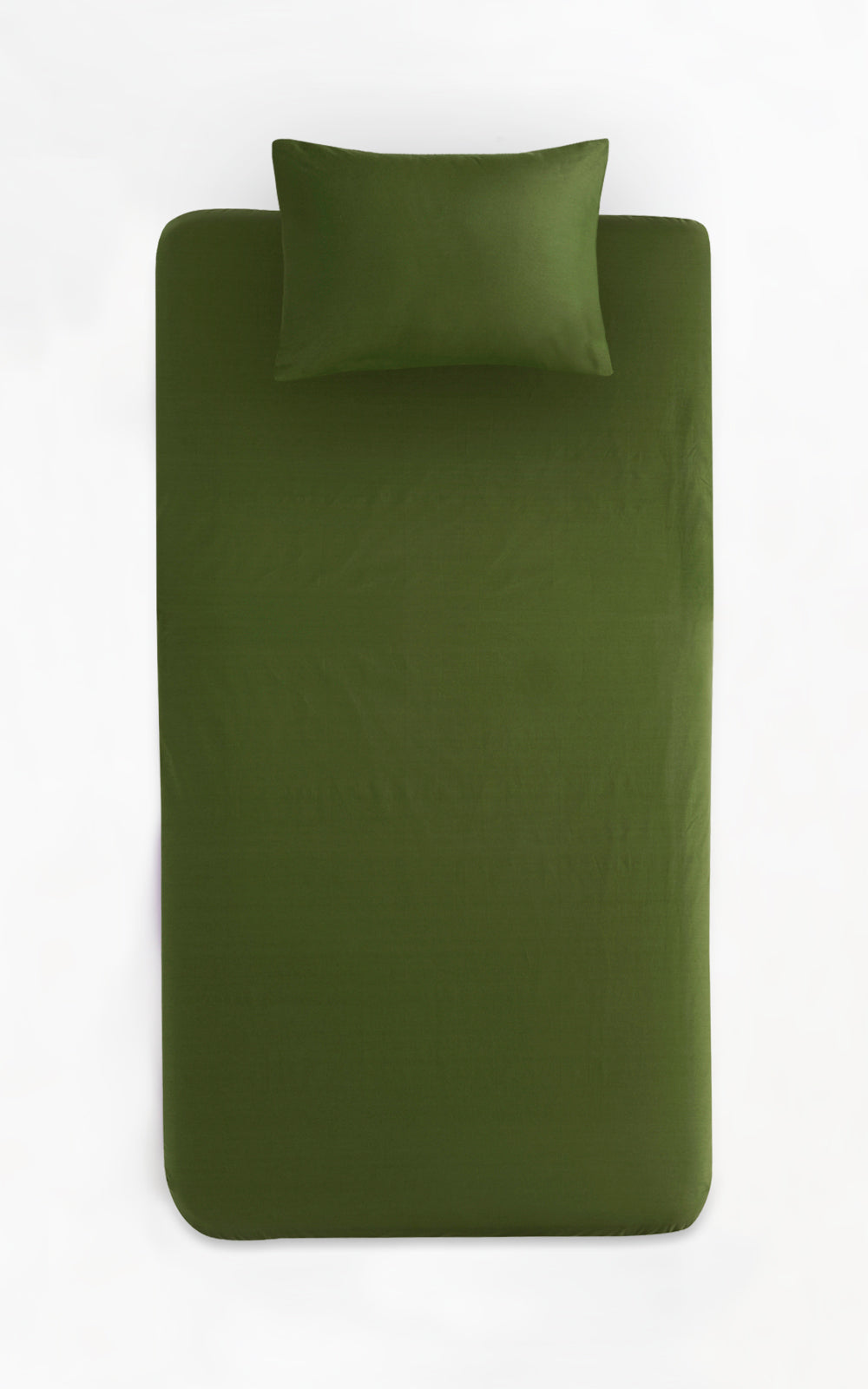 Koyu Yeşil Pamuklu Lastikli Çarşaf Seti 120*200 cm Tek Kişilik