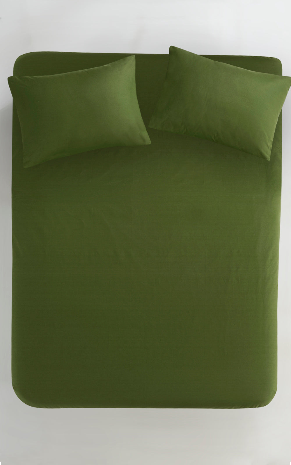 Koyu Yeşil Pamuklu Lastikli Çarşaf Seti 180*200 cm Çift Kişilik